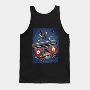 Blue boom box underwater and fishes Tank Top